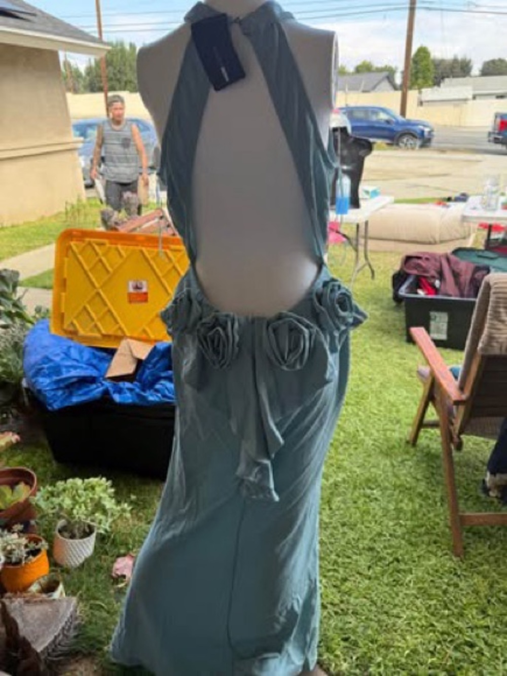 Fashion Nova Light Blue Halter Maxi Dress - Picture 3 of 5